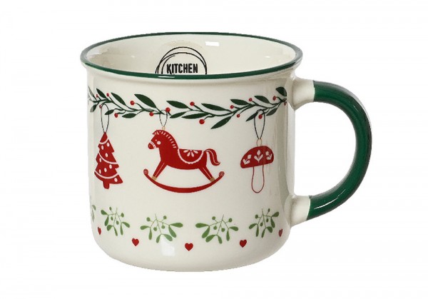 Weihnachtstasse Tasse Weihnachten Schaukelpferd Winter-Kaffeetasse Glühweintasse