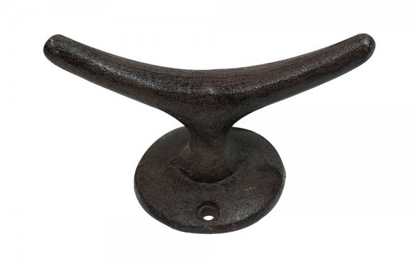 Belegklampe Festmacher Klampe Nostalgie Gusseisen Antik-Braun 12cm