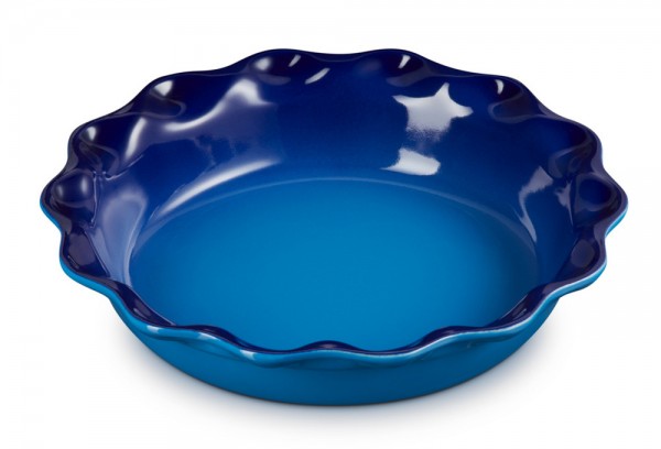 Le Creuset Pie-Form Kuchenform Steinzeug Azure Blau 23cm