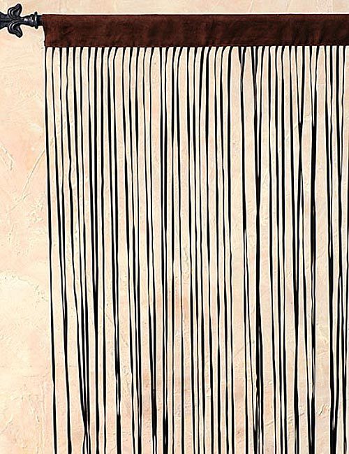 Türvorhang Raumteiler Leder Fransen Braun 90X200cm Edel Türvorhang Raumteiler Leder Fransen Braun 90X200cm Edel
