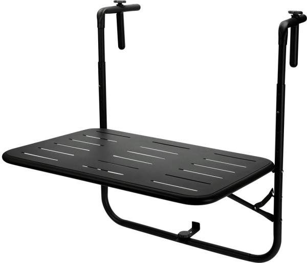 Balkontisch Klappbar Schwarz 43x60 cm – Hängetisch für Geländer