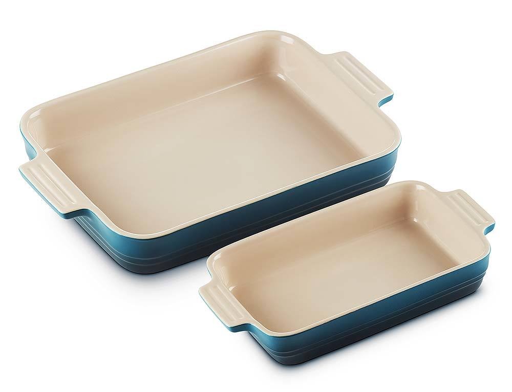 Le Creuset 2er-Set Auflaufform Rechteckig Steinzeug Deep Teal 25 + 32cm