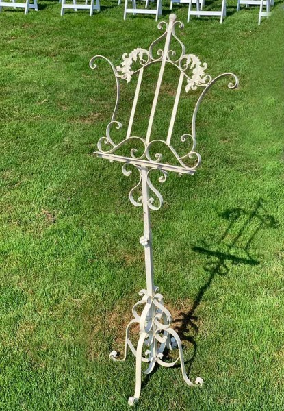 Notenständer Gästebuch-Ständer Staffelei Eisen 170cm Verstellbar Antik-Stil Weiß