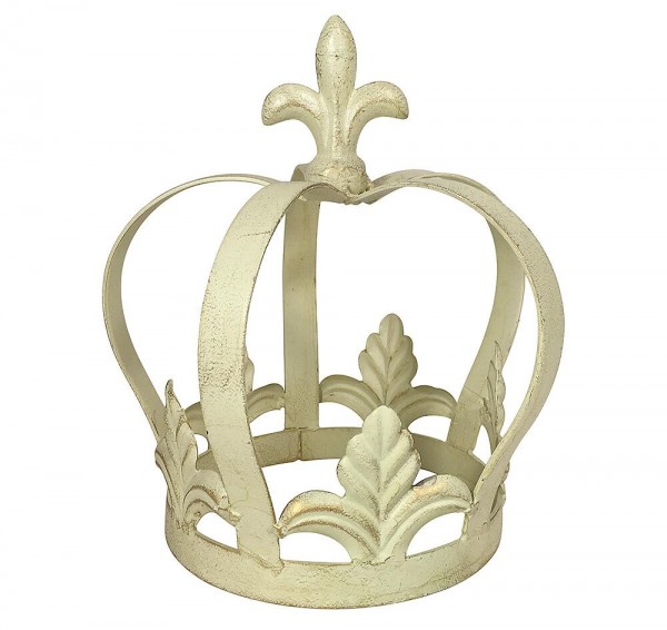 Dekokrone Lilie Metall Creme Weiß Krone Metallkrone Antik-Stil Barock