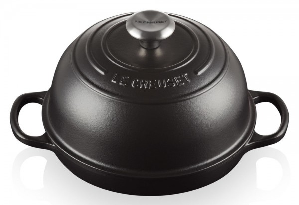 Le Creuset Brotbräter Rund Gusseisen Schwarz matt 24cm