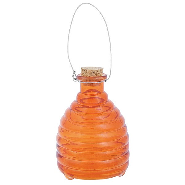 Wespenfalle Glas Orange zum Aufhängen Instektenfalle Wespenglas Garten 13cm Wespenfalle Glas Orange zum Aufhängen Instektenfalle Wespenglas Garten 13cm