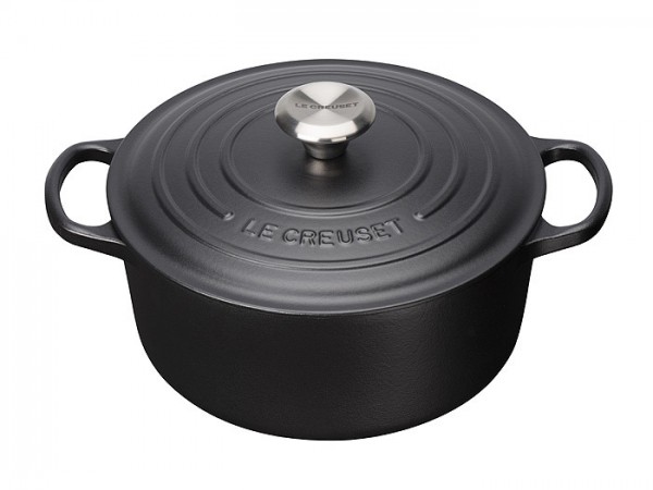 Le Creuset Bräter Signature Rund Gusseisen Schwarz 26cm