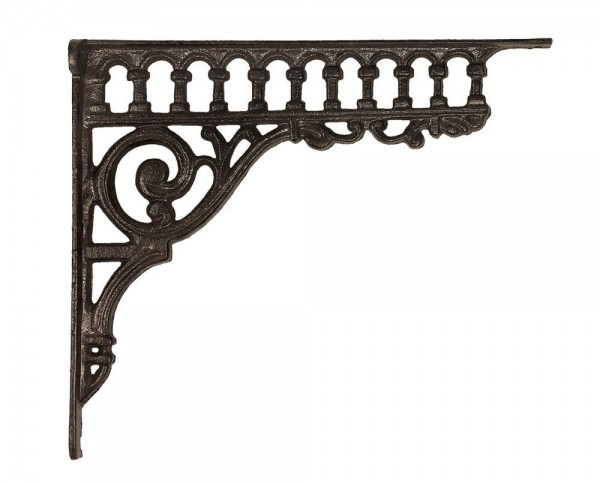 Regalträger Gründerzeit-Stil Regalhalter Regalwinkel Gusseisen Braun 23x27cm