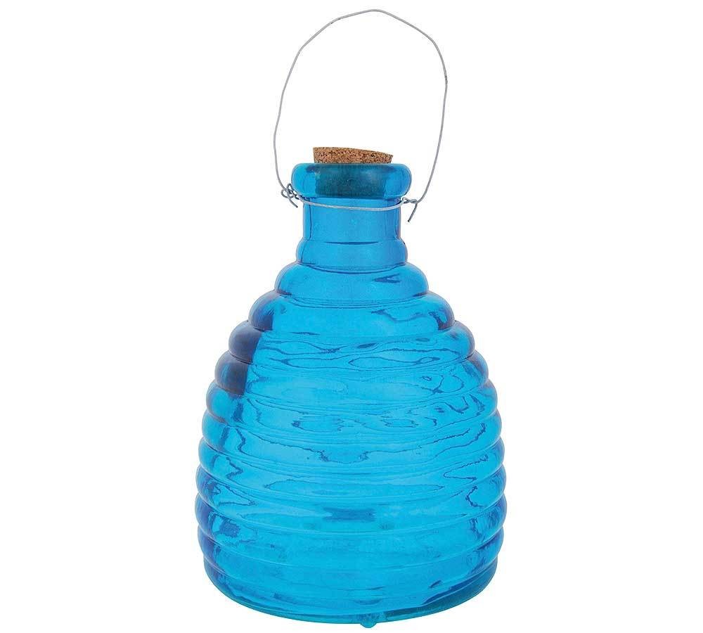 Wespenfalle Glas Groß Insektenfalle Geriffelt Blau 20cm Wespenfalle Glas Groß Insektenfalle Geriffelt Blau 20cm