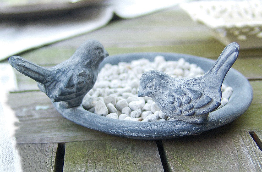 Vogeltränke Gusseisen Grau Patiniert 2 Vögelchen Futterschale Rustikal 12cm Vogeltränke Gusseisen Grau Patiniert 2 Vögelchen Futterschale Rustikal 12cm