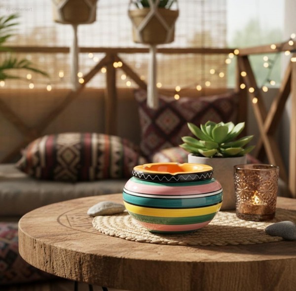 Sturmaschenbecher XL Keramik 14 cm Windaschenbecher für draußen