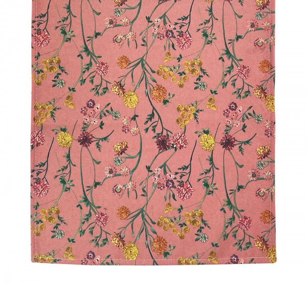 Outdoor Tischläufer Altrosa Blumen Vintage-Stil Tischdecke geblümt 150x34cm