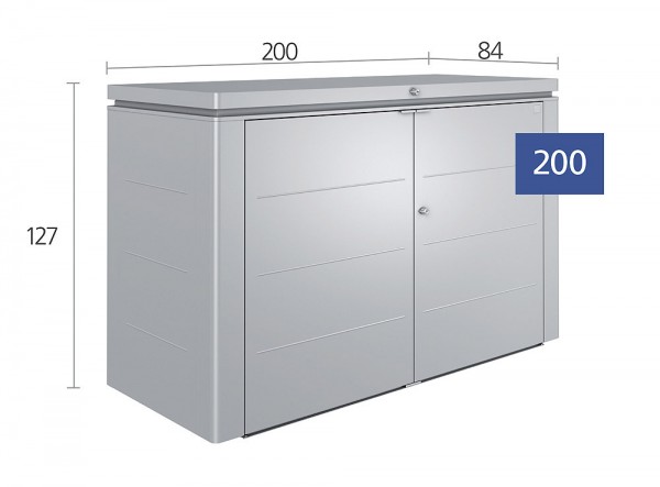 Biohort Highboard 200 Aufbewahrungsbox 200x84x127cm Quarzgrau-Metallic