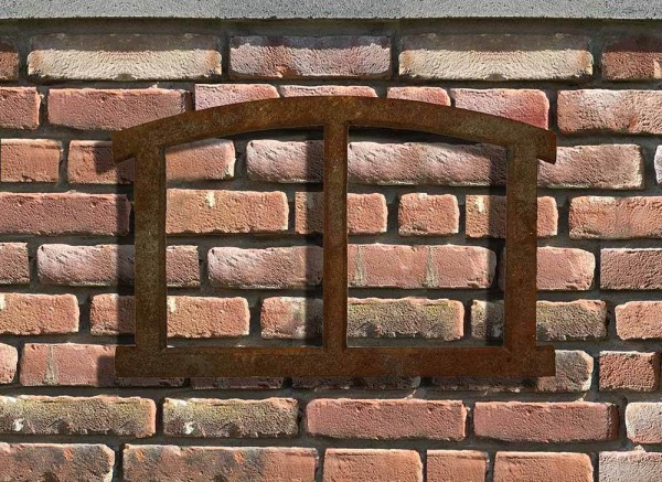 Stallfenster klein Gusseisen Rostig Giebelfenster Nostalgie Antik-Stil 27x42cm