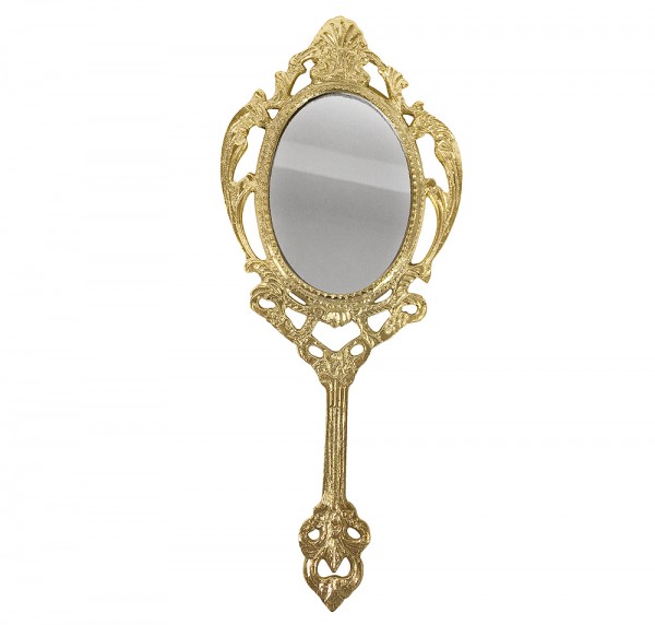 Handspiegel Prinzessin Gold Barock Schminkspiegel Antik-Stil Karneval Halloween