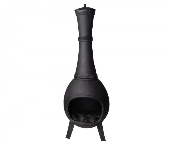 Terrassenofen Gusseisen Aztekenofen Terassenkamin Schwarz 120cm