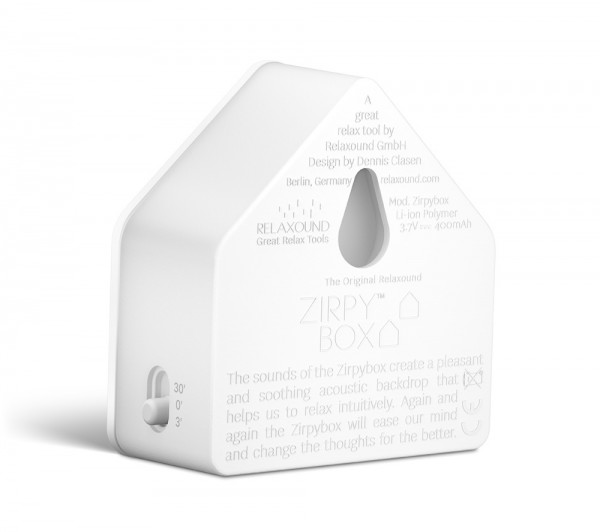 Zirpybox Weiß Grillen-Zirpen Grashüpfer mit Bewegungsmelder Akku USB