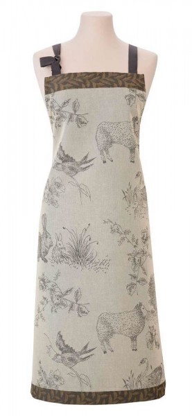 Le Jacquard Français Schürze Joséphine Hirondelle Grau 90x96 Baumwolle