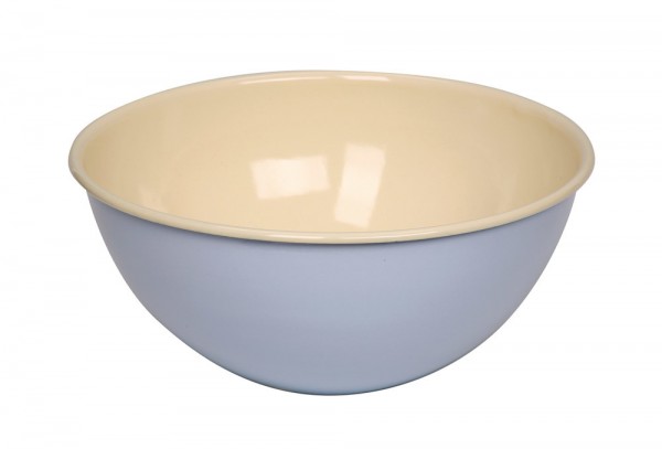 Riess Obst und Salatschüssel Emaille Pastell Blau 30cm