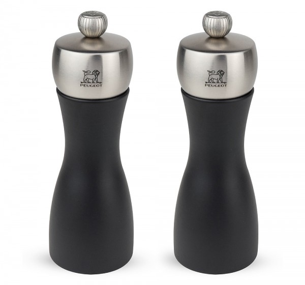 Peugeot Fidji Set Pfeffermühle & Salzmühle Holz Schwarz 15cm