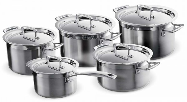 Le Creuset 3-Ply Profi-Topfset 5-teilig Edelstahl