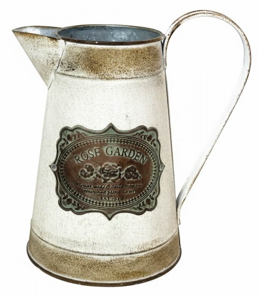 Deko Krug Zink Zinkkrug Rose Garden Gießkanne Wasserkrug Shabby Antik-Stil 20cm