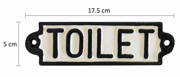 Türschild TOILET Gusseisen WC-Schild Toilettenschild Vintage Antik-Stil