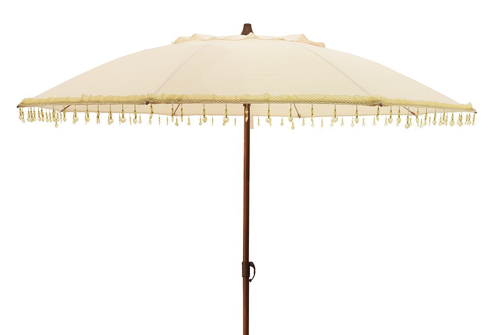 Sonnenschirm BALI Gartenschirm Beige mit Schmuck-Steinen Erdspieß Ø 160cm