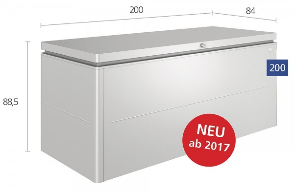 Biohort Loungebox 200 Aufbewahrungsbox 200x84x88,5cm Quarzgrau-Metallic