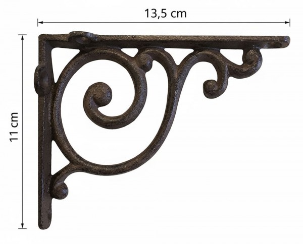 Rustikaler Regalträger Regalhalter Regalwinkel Gusseisen Antik Braun 13,5x11cm