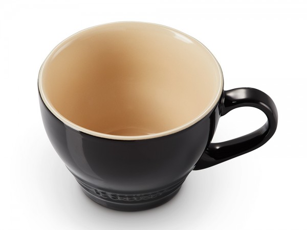 Le Creuset Cappuccino Tasse Steinzeug Schwarz Glänzend 400ml