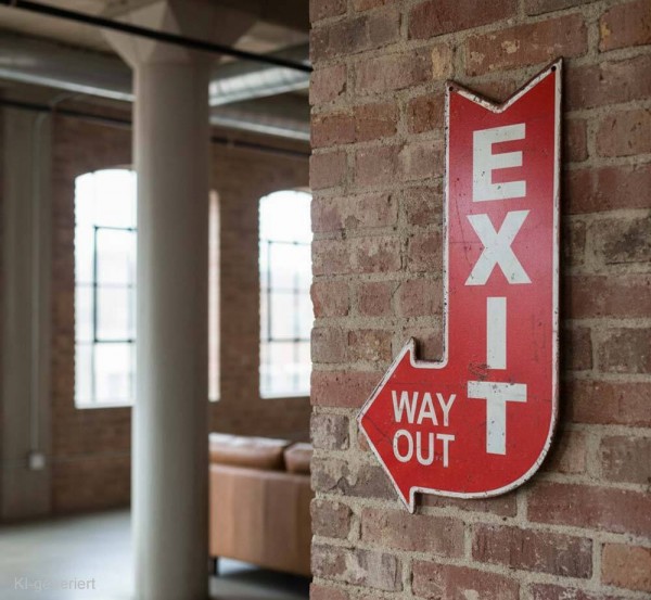 Blechschild EXIT WAY OUT Dekoschild Wegweiser Nostalgie Vintage 40x25cm