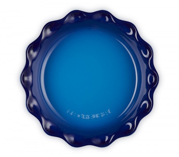 Le Creuset Pie-Form Kuchenform Steinzeug Azure Blau 23cm