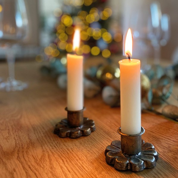 Kerzenständer Metall Gold Gusseisen Kerzenhalter Antik-Stil Ø 6cm