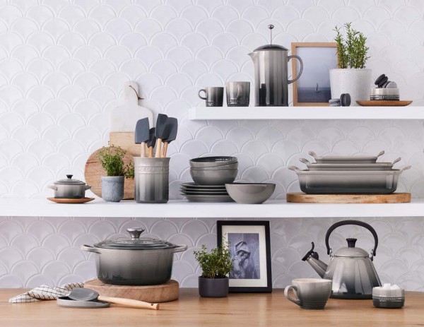 Le Creuset Frühstücksteller Steinzeug Flint Grau 22cm