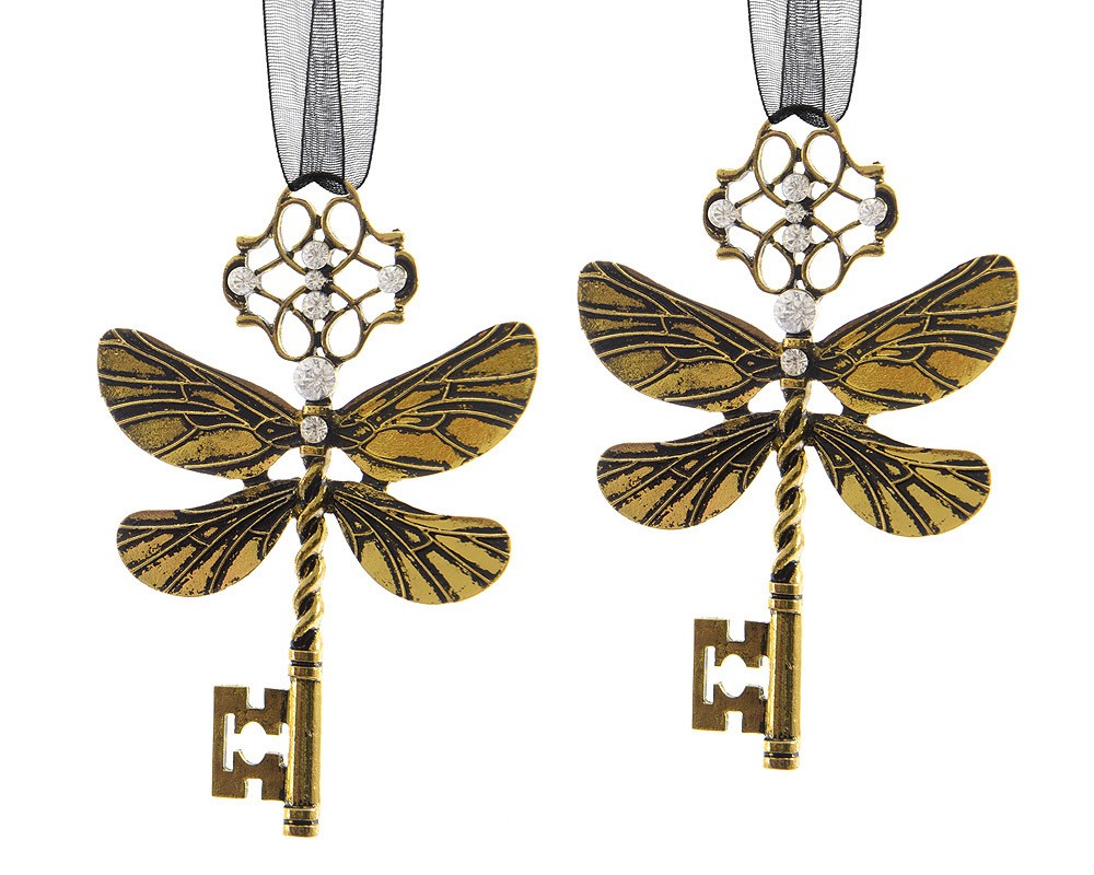 Fliegende Schlüssel mit Flügeln Gold 2 Stück Christbaumschmuck Weihnachtsdeko Fliegende Schlüssel mit Flügeln Gold 2 Stück Christbaumschmuck Weihnachtsdeko