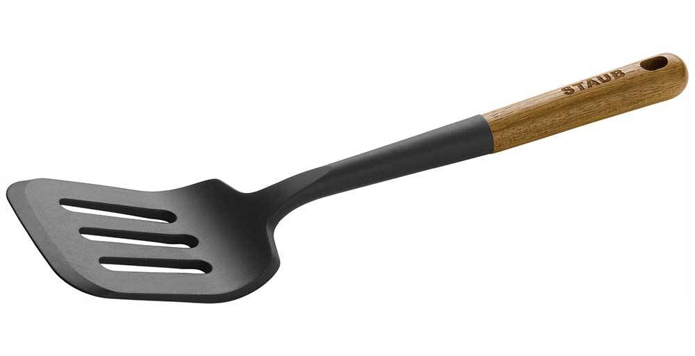 Staub Pfannenwender Silikon Schwarz Holzgriff 31cm Staub Pfannenwender Silikon Schwarz Holzgriff 31cm