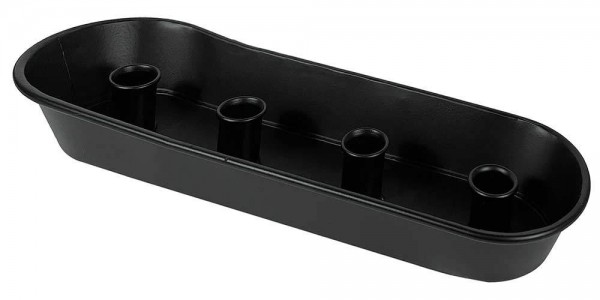 Kerzentablett Adventskranz Schwarz Metall Länglich Weihnachten 37cm