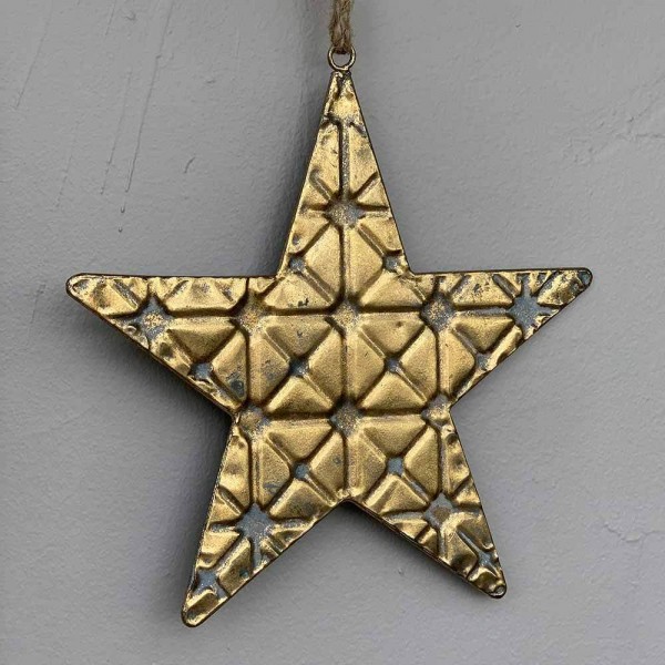 Weihnachtsstern Metall gold Vintage-Stil Stern Hängedeko Weihnachtsdeko 28cm