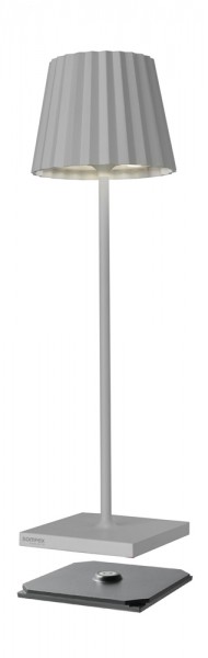 Sompex TROLL 2.0 Tischleuchte Grau Aluminium mit Akku dimmbar Outdoor 38 cm