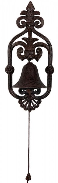 Türglocke Nostalgie Lilie Glocke Gusseisen Braun Antik-Stil Vintage