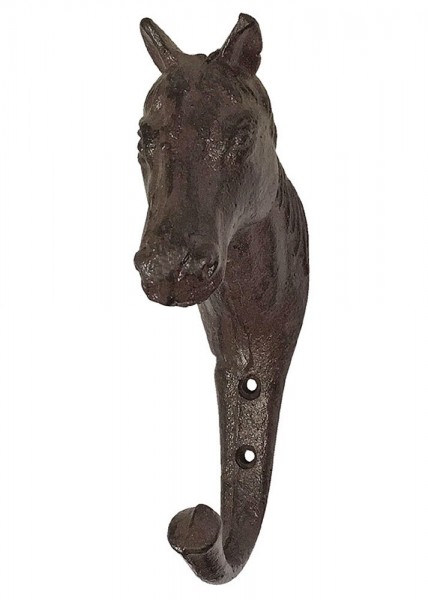 Garderobenhaken Pferdekopf Trensenhalter Pferd Haken Gusseisen Antik-Stil Braun