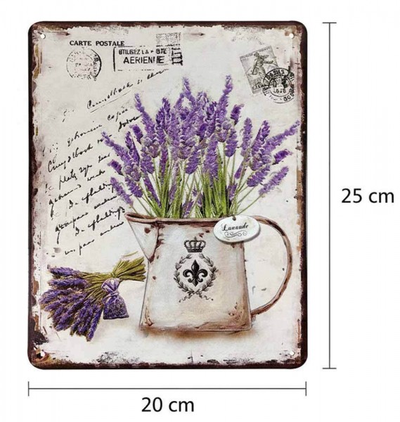 Blechschild Lavande Dekoschild Lavendel Provence Nostalgie Vintage 25x20cm