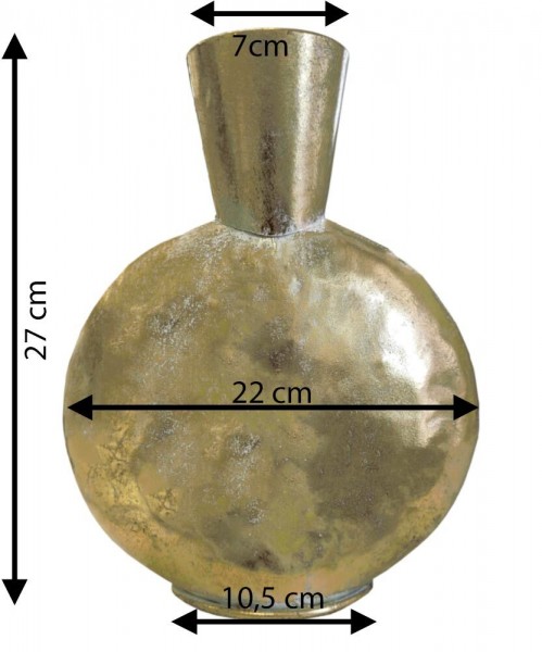 Metall Vase Antik-Gold Blumenvase für Deko Trockenblumen Pampasgras Vintage 27cm