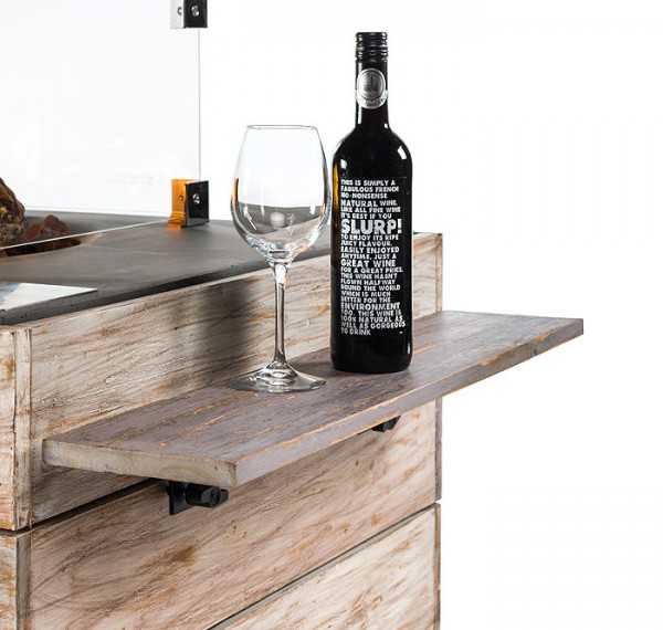 Happy Cocooning Seitentische NICE & NASTY Teak Ablage für Feuertisch 2 Stück