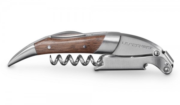 Le Creuset Premium Kellnermesser Sommeliermesser Holz Schwarze Walnuss