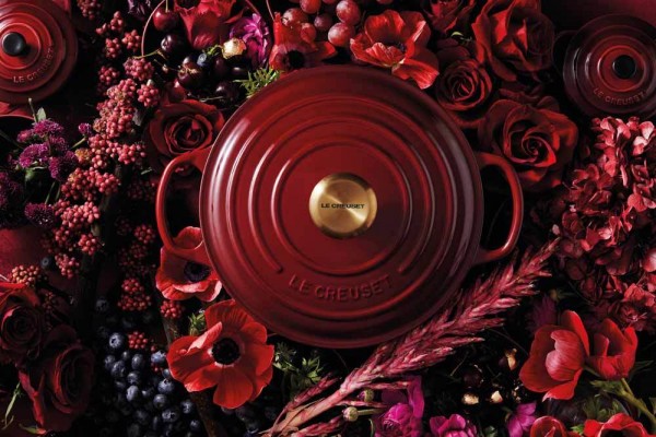 Le Creuset Bräter Signature Rund Gusseisen Garnet (Rhone) Bordeaux-Rot