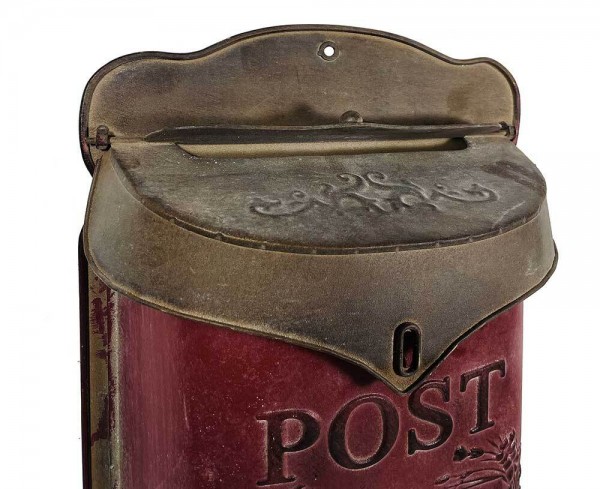 Briefkasten POST Zink Rot Postkasten mit Brieftaube Vintage Landhausstil