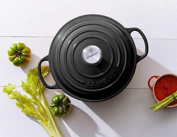 Le Creuset Bräter Signature Rund Gusseisen Schwarz 18cm
