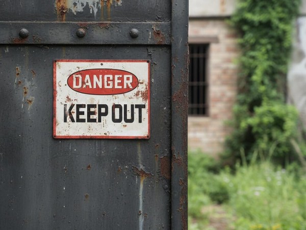 Blechschild DANGER KEEP OUT Retro Vintage-Dekoschild Betreten verboten 20x25 cm